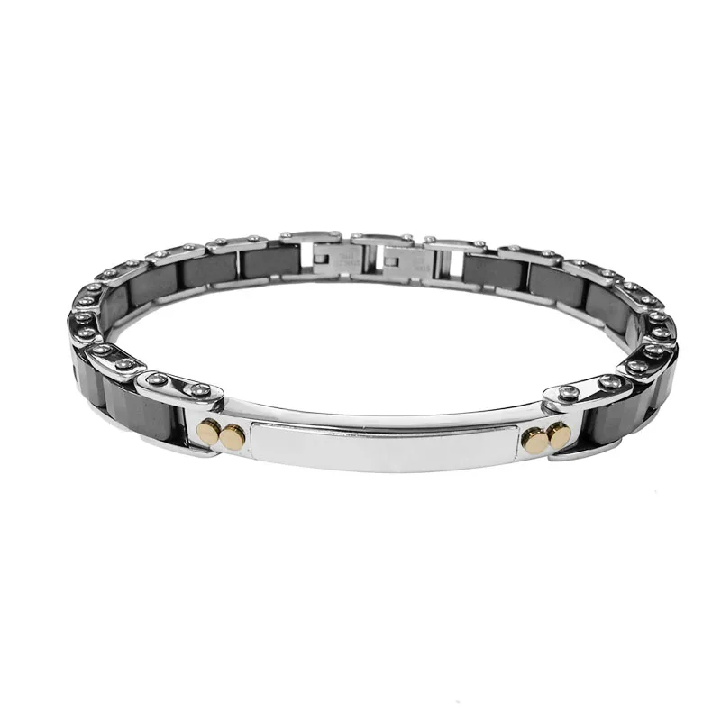 Runda Модный ручной работы черный керамический браслет на запястье для мужчин из