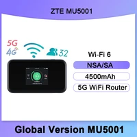 new zte mu5001u 5g router with sim card mobile hotspot sub6 5g networks gigabit speed mu5001 2 4 inch touch screen4500mah batter