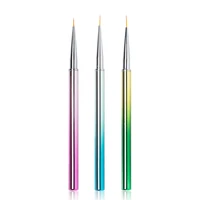 nail paint pen colorful gradientmetal rod draw line pen 3 pieces 1 bag draw flower hook side pull line nail pen nylon wool