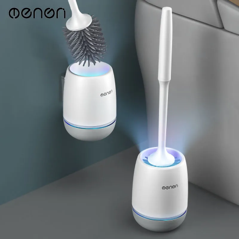 

MENEN wc accessories Wall-mounted Household Long-handled Without Dead Corner Base Soft Round Head Cleaning Toilet Brush LF73001B