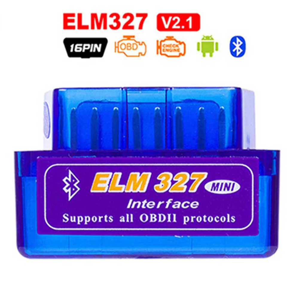 Профессиональный ELM327 V2.1 Оригинальный Мини ELM 327 Bluetooth V1.5 OBD2 / OBDII для Android Крутящий