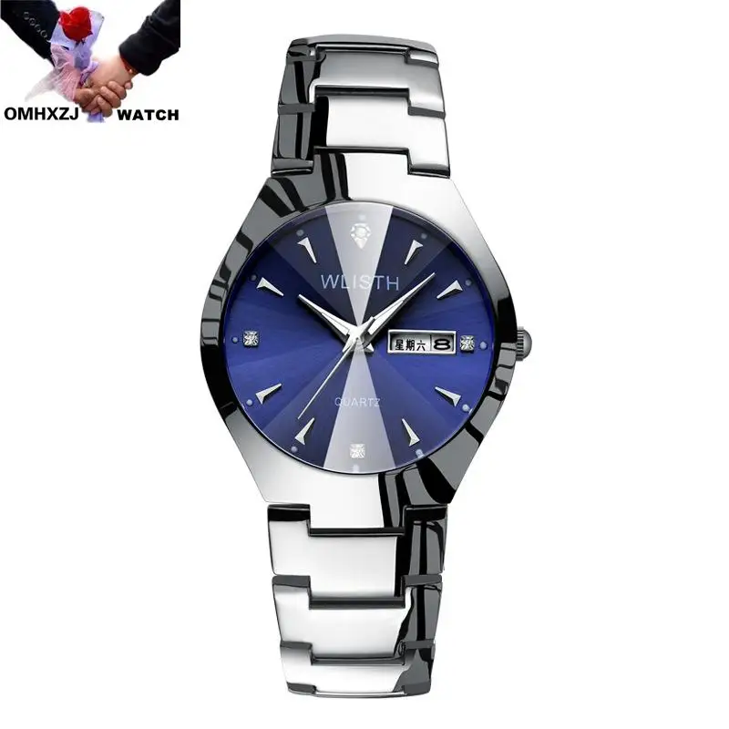 

OMHXZJ W17 Модный классический бриллиантовый высококлассный светящийся указатель Круглый водонепроницаемый деловой кварцевый механизм Мужские и женские часы