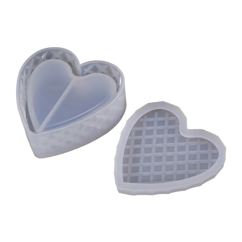 

Heart-shaped Cut Section Mold DIY Crystal Epoxy Storage Box Mould Jewelry Gift Case Silicone Molds 97QF