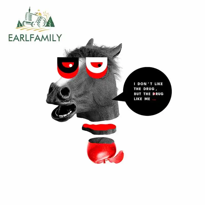 EARLFAMILY 13 см x 12 5 лошадь мультфильм наклейки для автомобиля солнцезащитный винил JDM