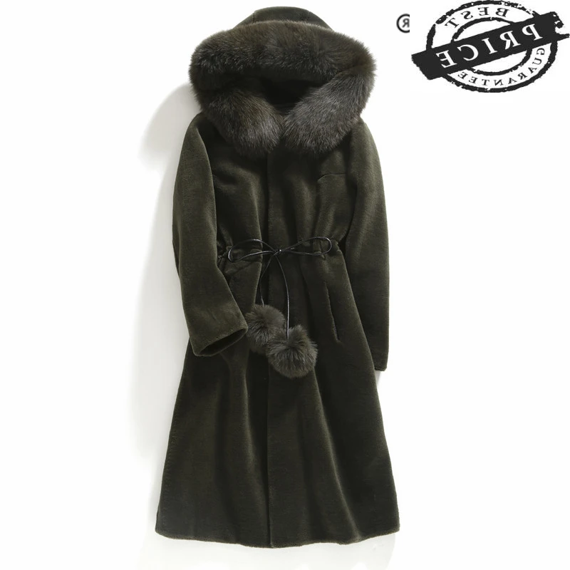 

Fur Coat Real Female 100% Wool Jacket Women Winter Clothes 2021 Korean Natural Fox Fur Sheep Shearing Coats Hiver 0001a