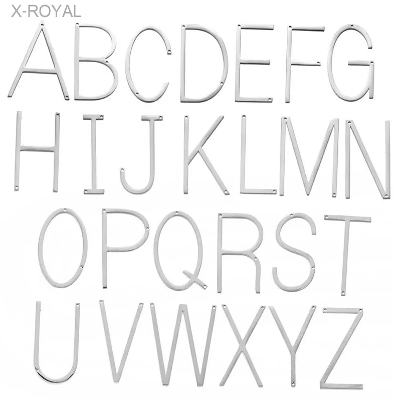 X ROYAL 5 шт./лот Нержавеющая сталь 26 букв английского алфавита двойное отверстие