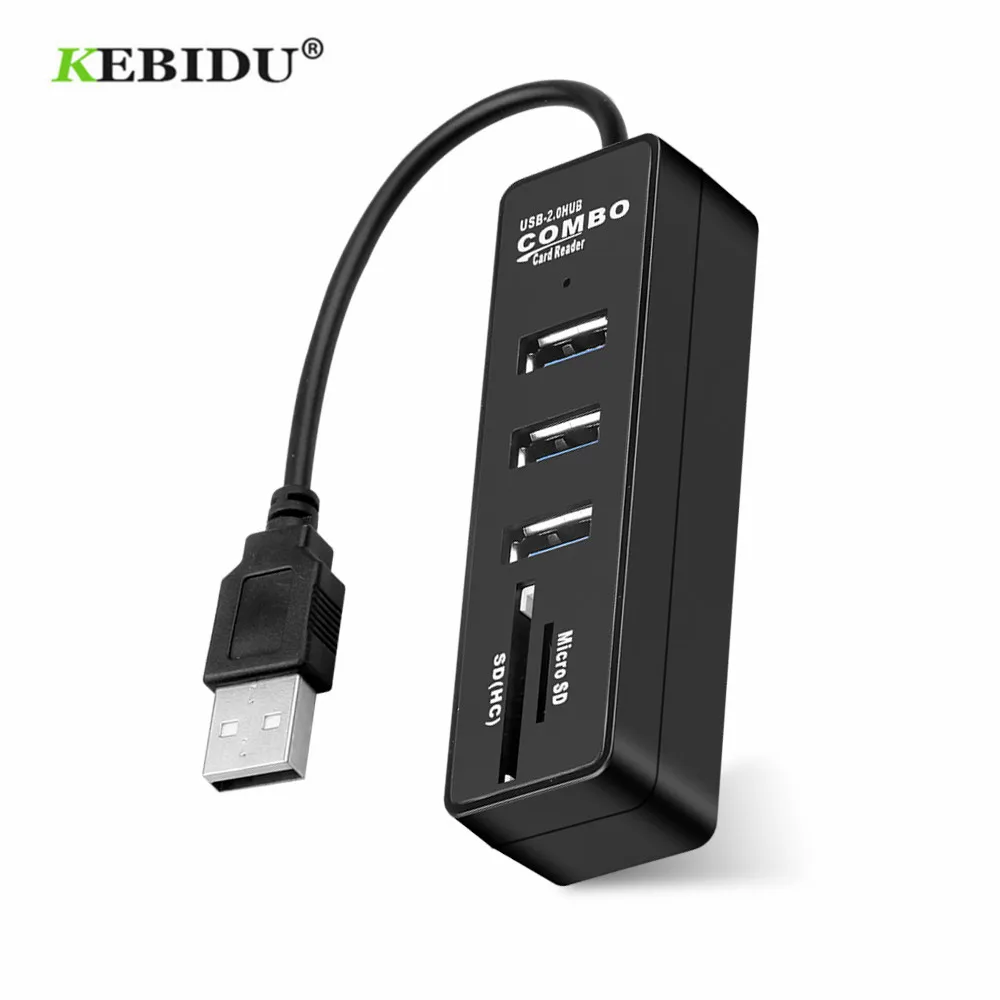 Кард ридер KEBIDU Multi USB 2 0 3 порта usb хаб разветвитель SD TF картридер комбинированный