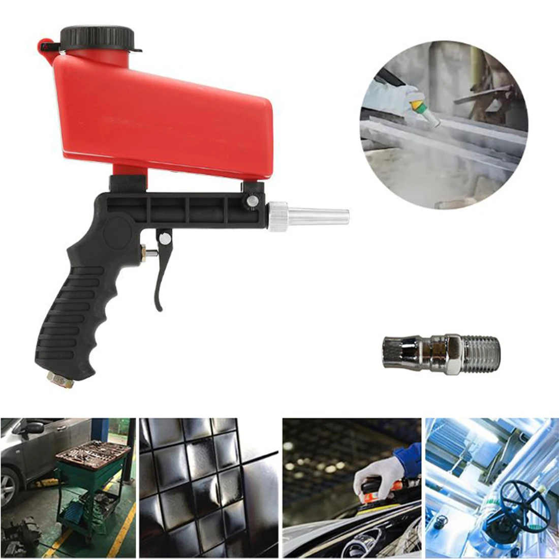 

Portable Gravity Sandblasting Gun Pneumatic Sandblasting Set Rust Blasting Device Adjustable Sand Blasting Machine Spray Gun