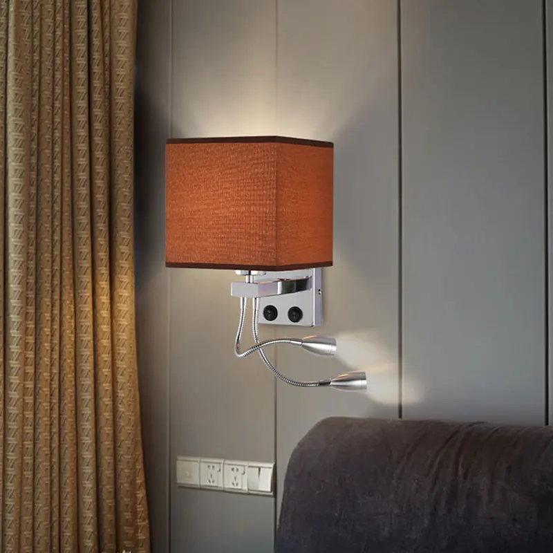 

Современная регулируемая светодиодная настенная лампа E27, прикроватный светильник для гостиной, спальни, с выключателем, настенное бра с за...