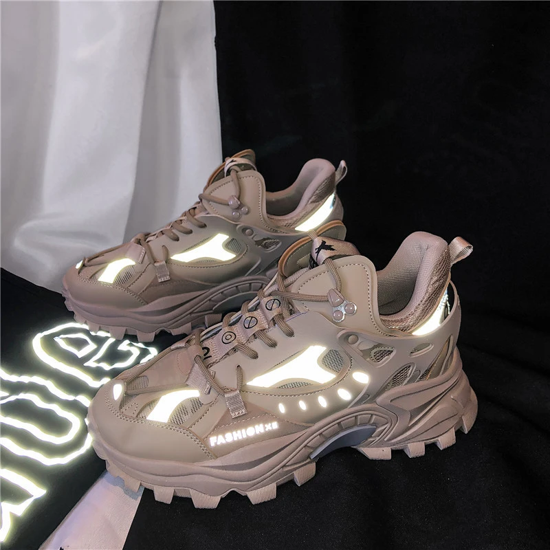 

2021 Women Shoes Fashion Spring Unisex Chunkry Casual Sneakers Running Sports Trainer Breathable Increasing Platform Thick Sole