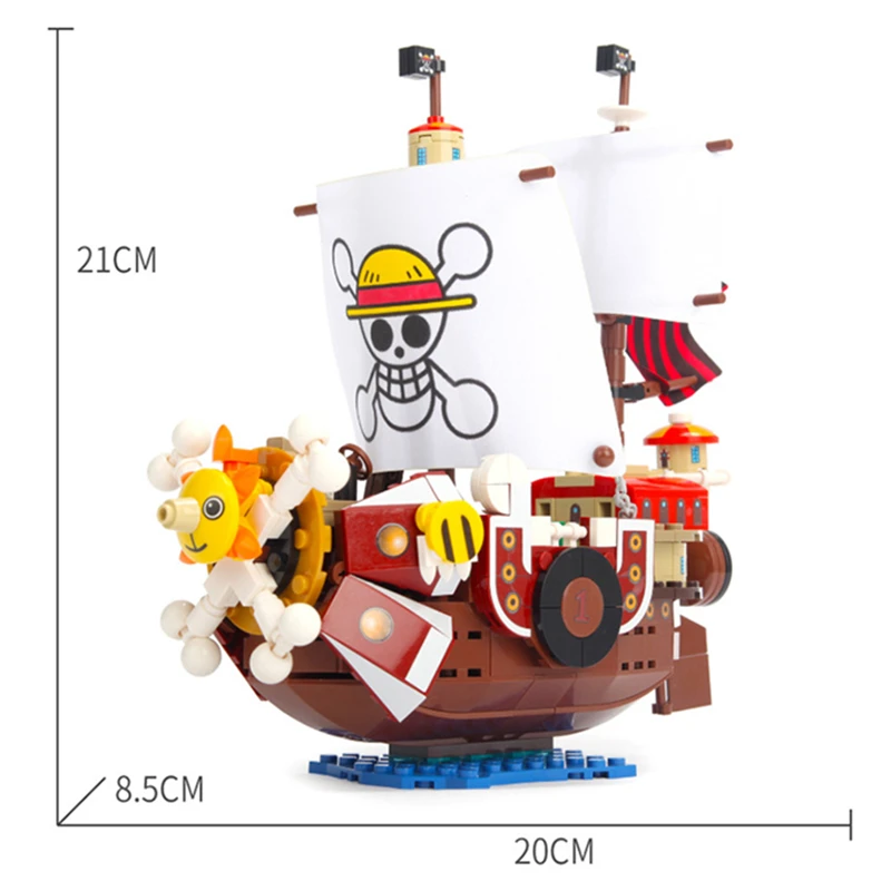

ONE PIECE Monkey D. Luffy Thousand Sunny Anime Pirate Ship Building Blocks Sets Bricks Classic Model Kids Toys
