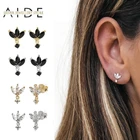 Женские серьги-гвоздики из серебра 925 пробы с фианитами