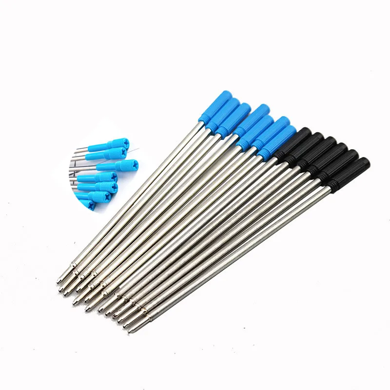 20 PCS 116mm rotary Ballpoint Pen Refill Blue Black Metal ballpoint pen refill smooth Gao Shi Xin oil pen refill