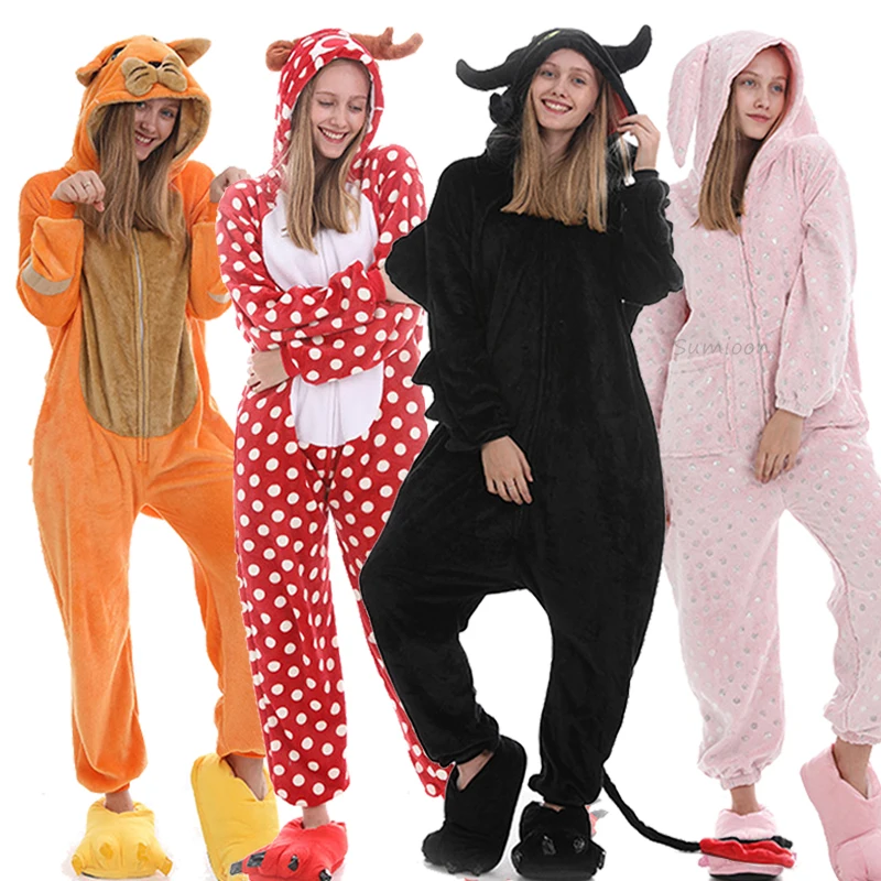 Пижама кигуруми в виде единорога комбинезон животных для взрослых женщин и