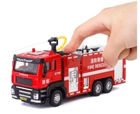 high simulation 150 alloy pull back water tank fire truck modelsprinkler truck toysimulation sound and lightfree shipping