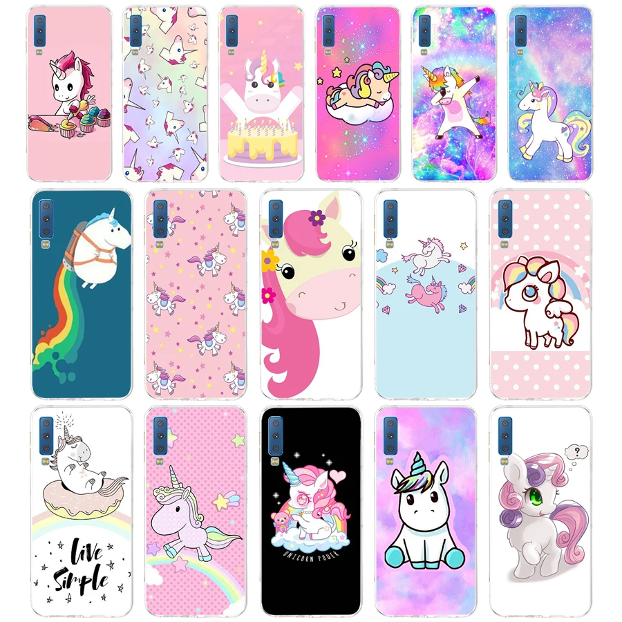 74A Единорог на радуге Jetpack подарок Мягкий Силиконовый ТПУ чехол для телефона Samsung Galaxy A6 Plus 2018 A7 2018 A9 star Lite чехол