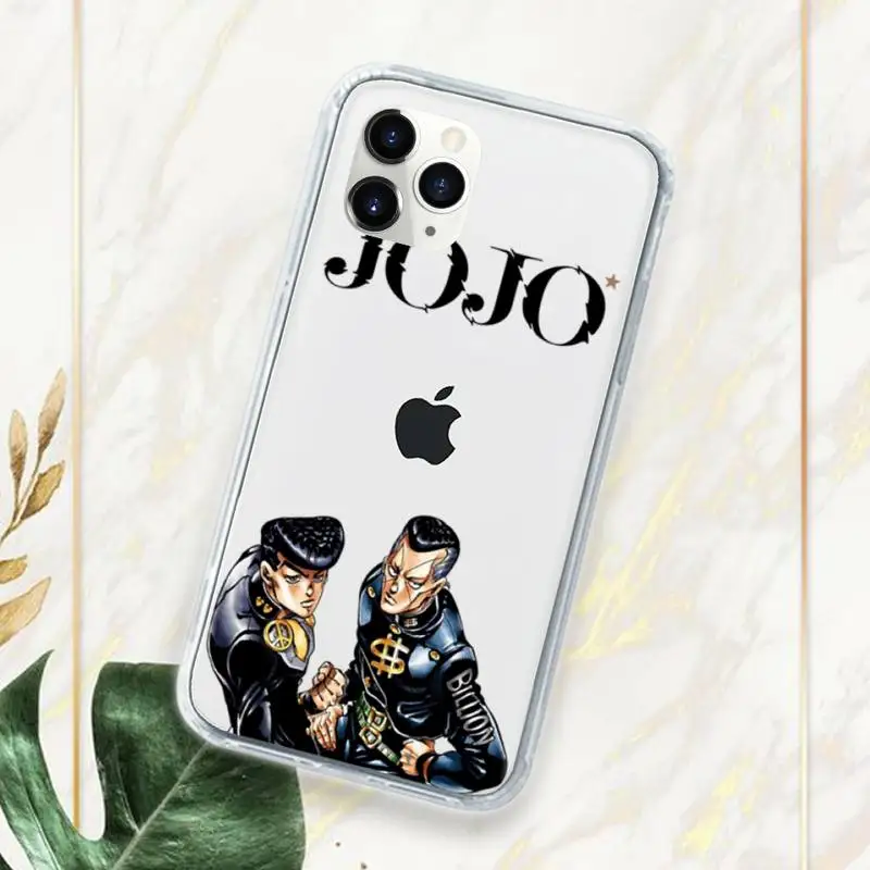 

JoJo Bizarre Adventure Phone Case Transparent for iPhone 11 12 mini pro XS MAX 7 8 6 6S Plus X 5S SE 2020 XR