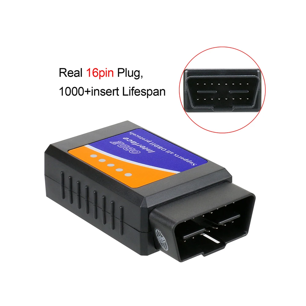 Диагностический сканер интерфейса автомобиля V1.5 Bluetooth Elm327 OBD2 II диагностический