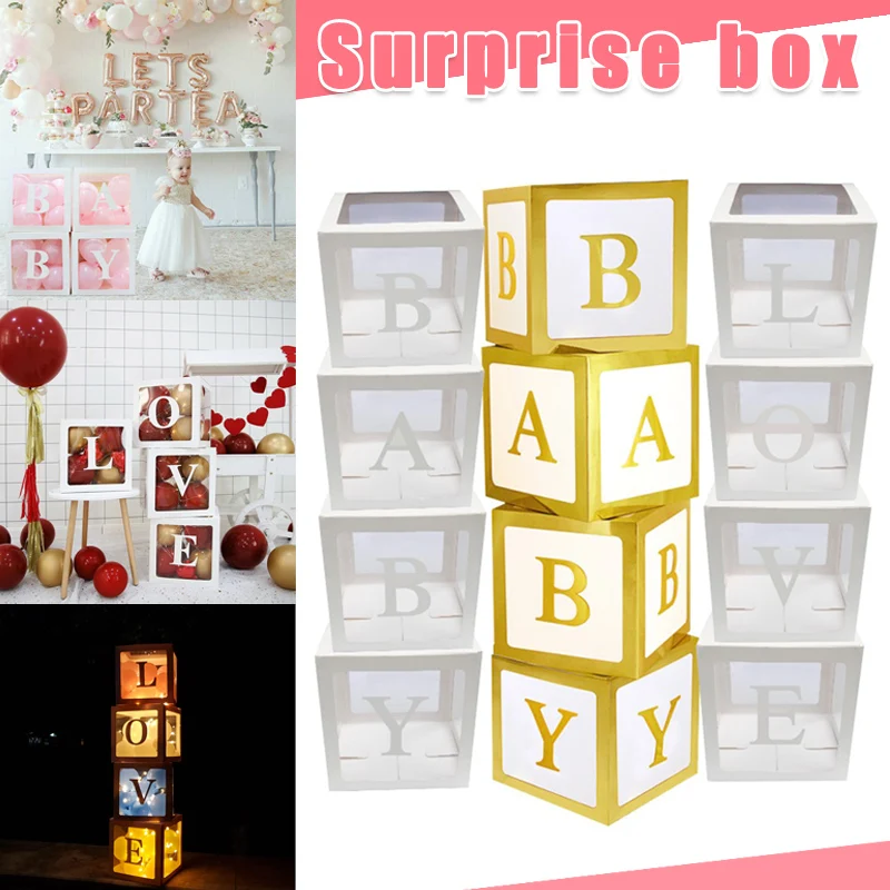 4 шт./компл. Baby Shower вечерние декоративный шар коробка прозрачный картонная