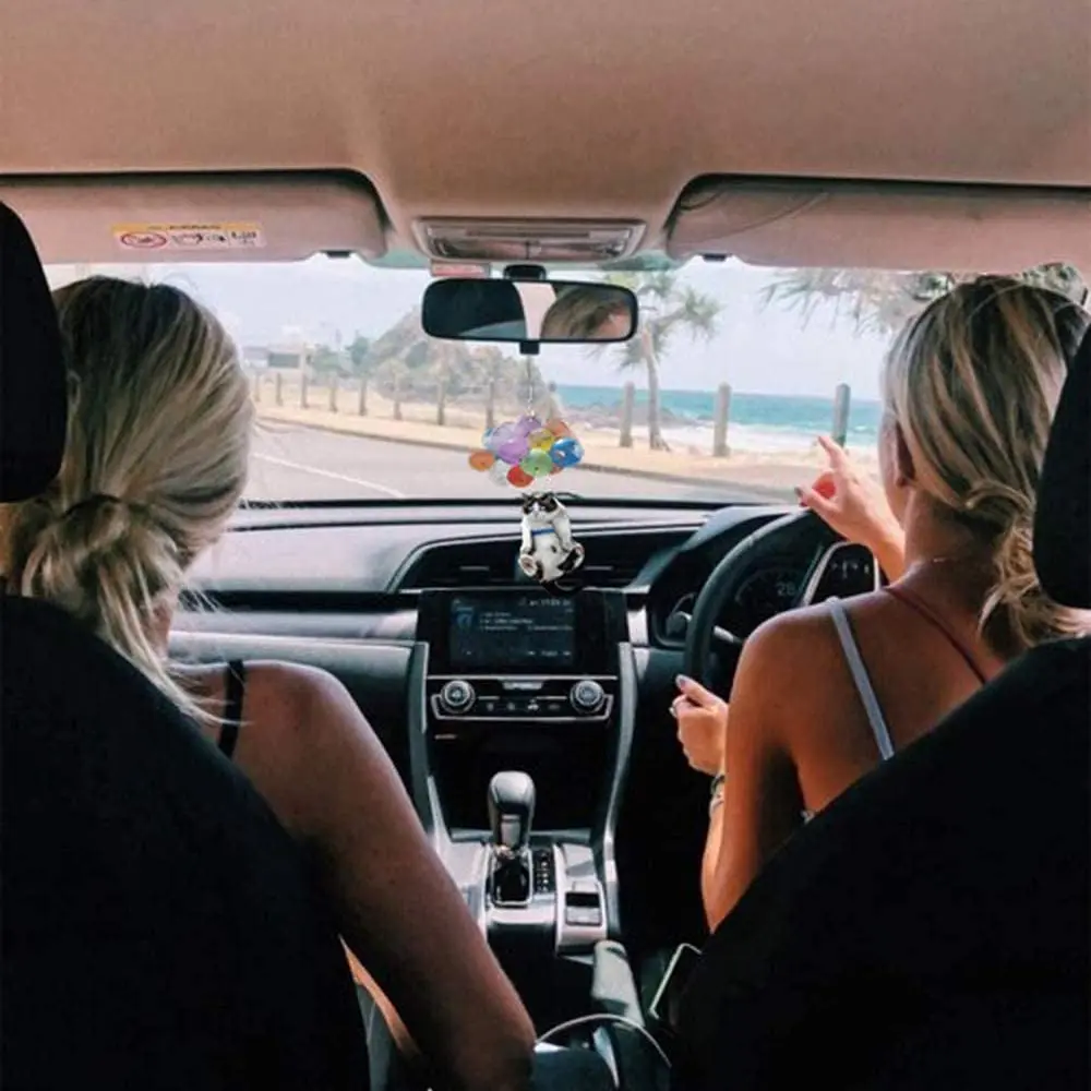 Подвесное украшение в виде кота с красочными воздушными шарами для салона