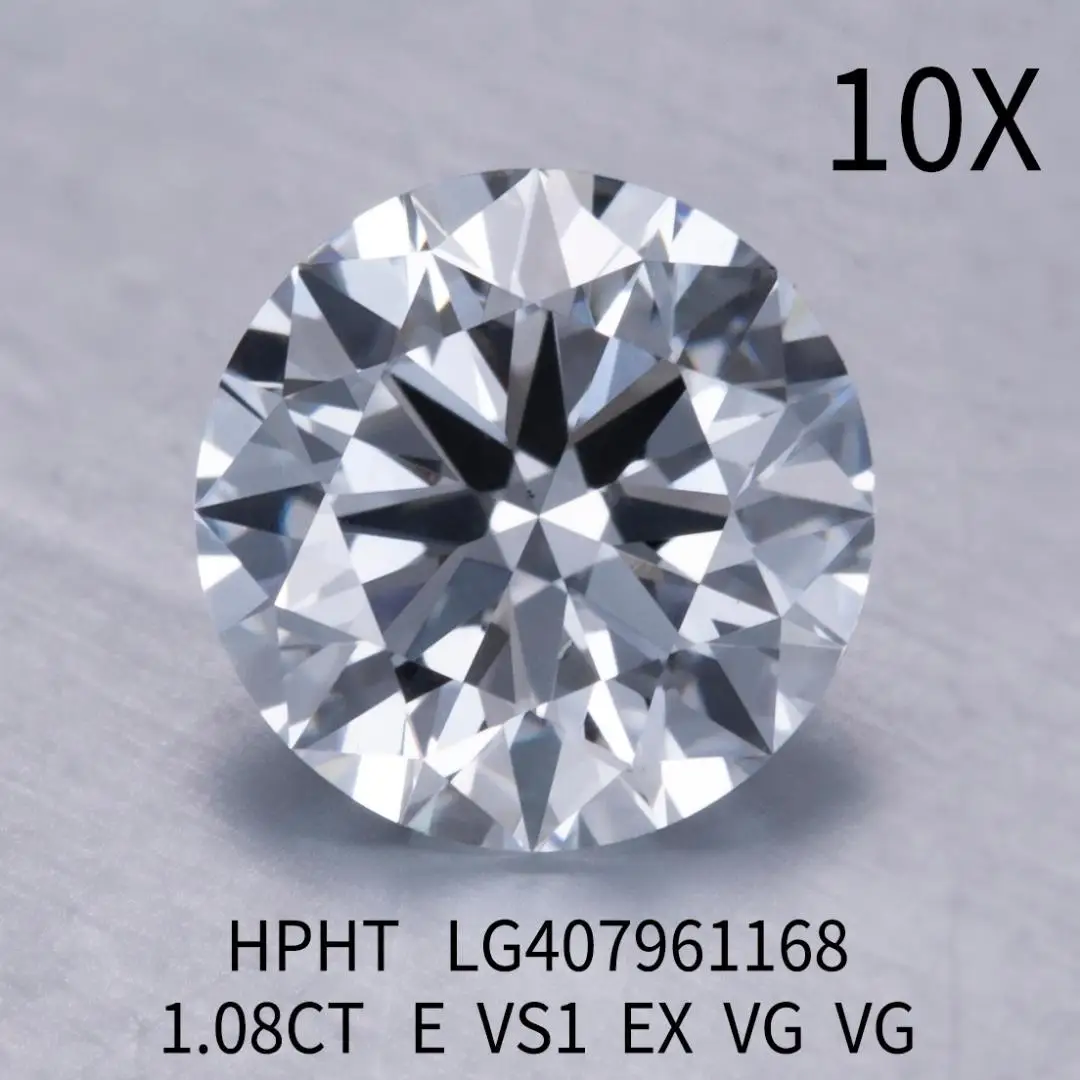 

1.08ct E цветной VS1Lab выросший HPHT Алмазный сертификат иги