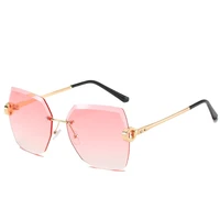 fenchi popular frameless fashion sunglasses women vintage square sun glasses brand oversized ocean lens eyeglasses