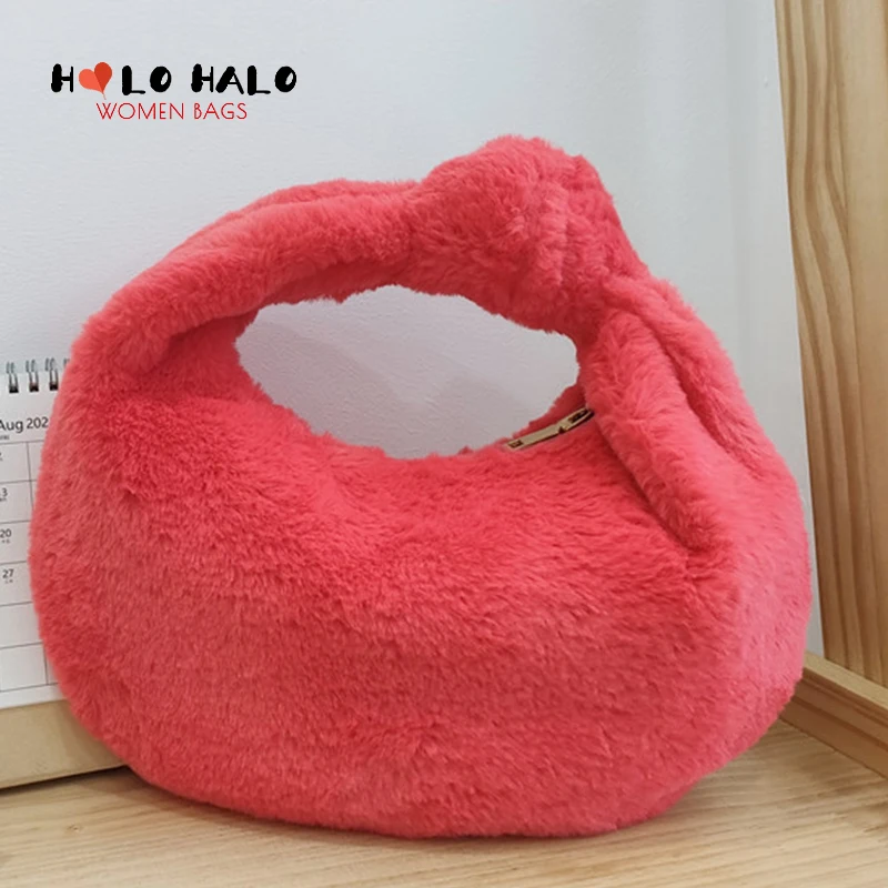 Нишевые женские плюшевые кошельки и сумочки повседневные сумки на плечо модный