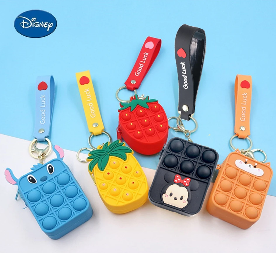 

Disney Decompression Toys Keychain Stitch Mickey Minnie Winnie The Pooh Toy Story Cartoon Anime Boy Girl Kids Toy Gift