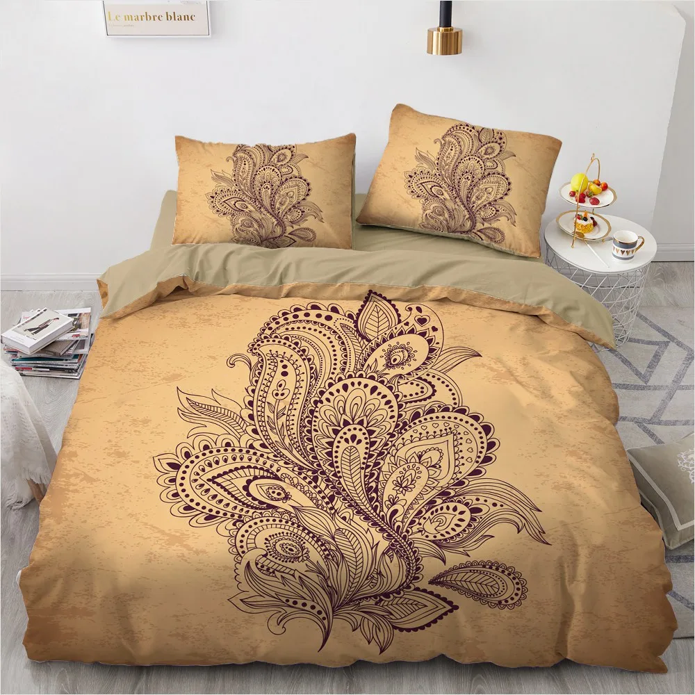 

3D Lion Duvet Cover Sets Custom Design Bohemian Bed Pillow Cases 200*230cm Full Twin Double Queen Size White Bedding Set