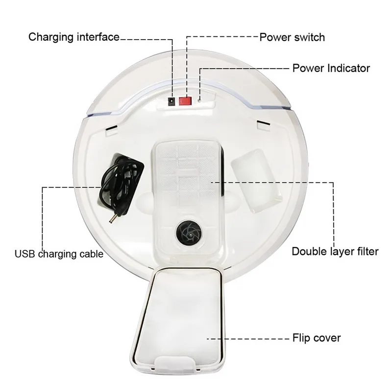 Интеллектуальный автоматический подметальный робот пылесос USB Перезаряжаемый