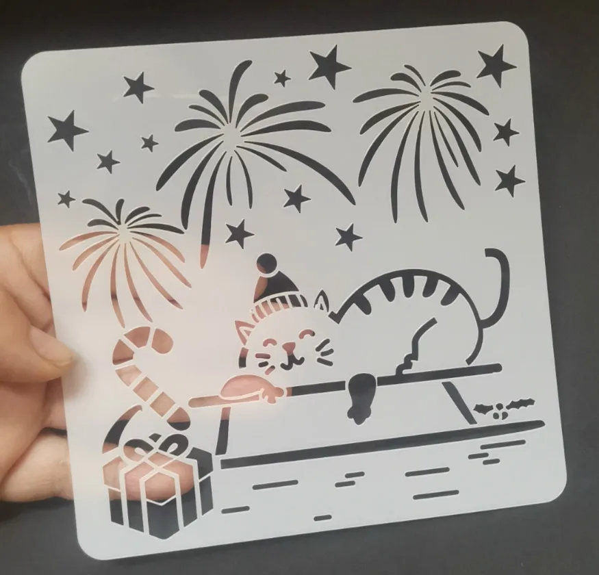 13*13 рождественские ПВХ слойные трафареты для сделай сам Скрапбукинг/фотоальбом