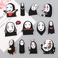 cartoon japan anime patches on clothes no face man patch iron on embroidered appliques fot clothing sticker mask face man patch