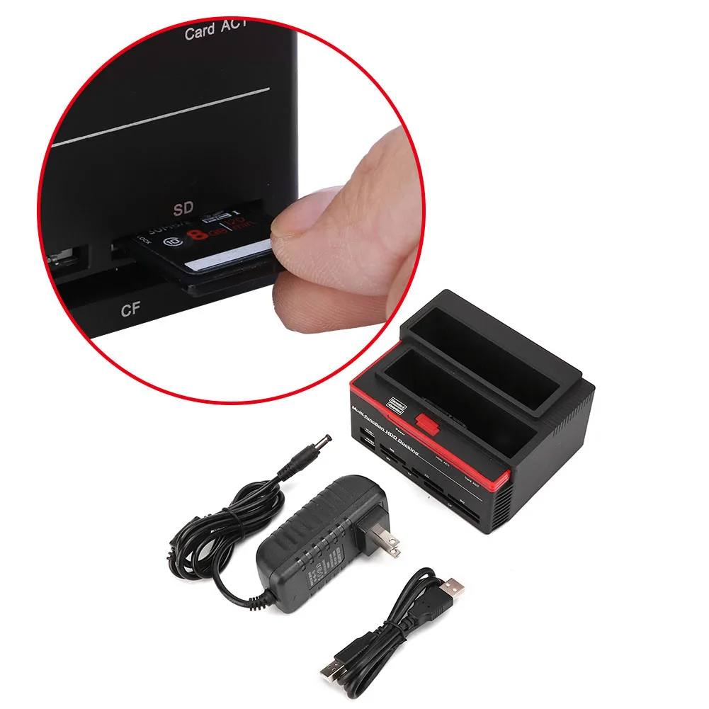 

Двухдиапазонный Wi-Bay 2,5 "/3,5" SATA/IDE/SATA HDD корпус док-станция для док-станции USB2.0 кард-ридер Поддержка M2/MS/TF/SD/MMC