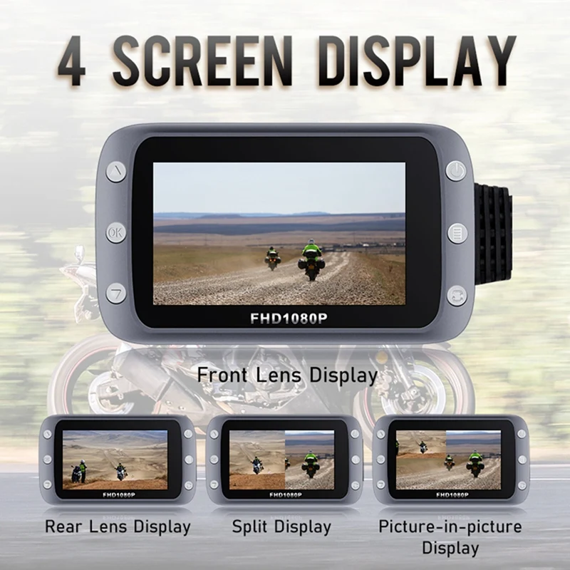 

NEW-GPS WIFI FHD 1080P 3 Inch Motorcycle DVR Front Rear Dual Camera Driving Video Recorder Dash Cam