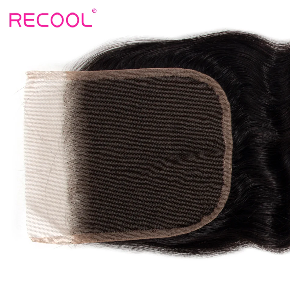 Recool 1B 27 пучков с закрытием бразильские Remy Свободные глубокие человеческие волосы