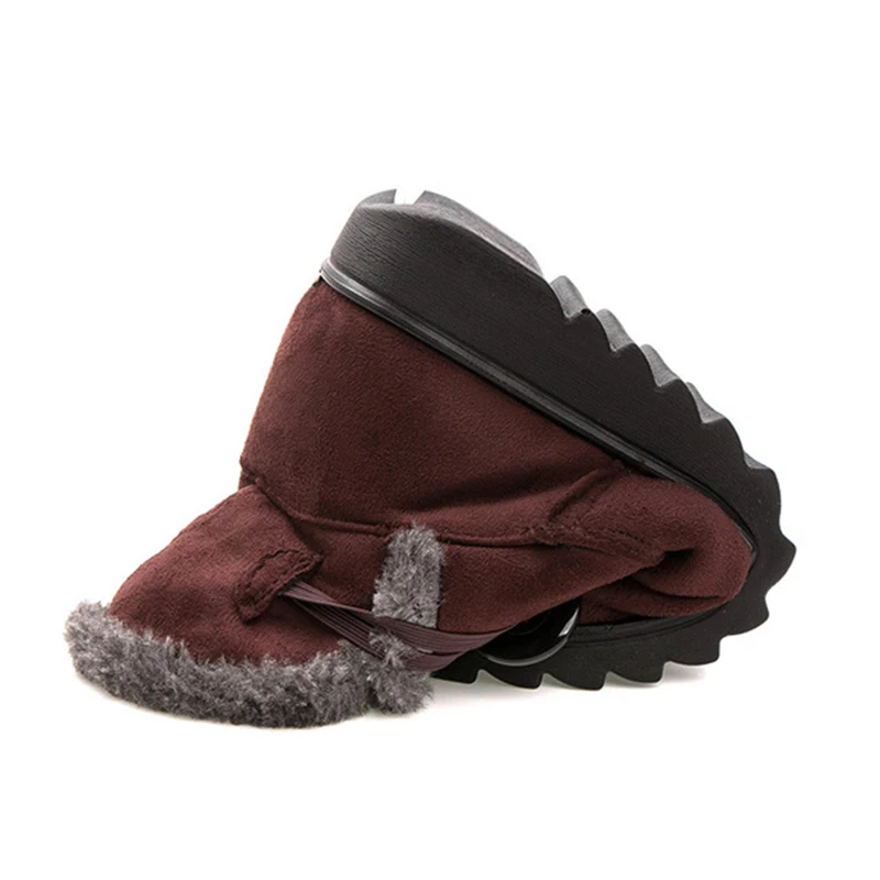 Женские короткие ботинки Зимние теплые плюшевые удобные в стиле ретро Замшевые