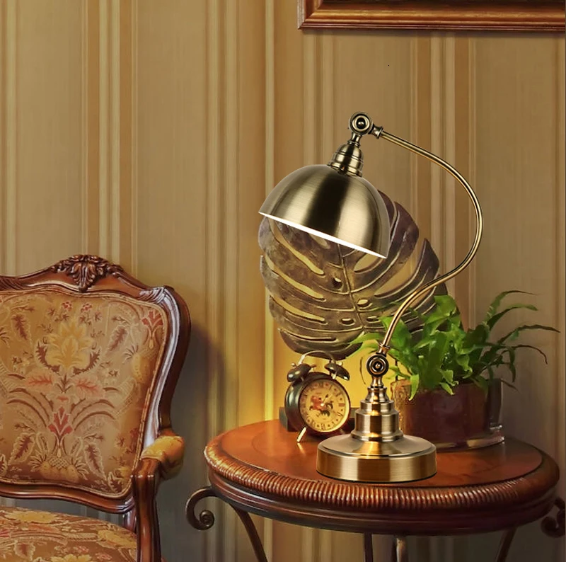 Современная настольная лампа из Золотого Металла для кабинета спальни luminaria de mesa