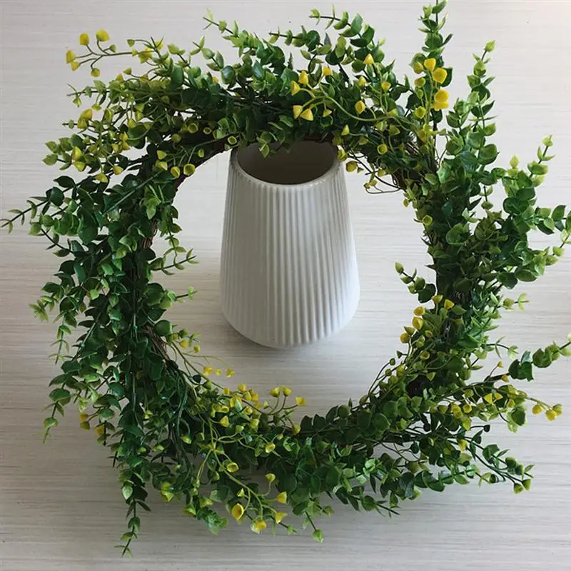

1Pc Simulation Eucalyptus Wreath Artificial Eucalyptus Garland Front Door Decor