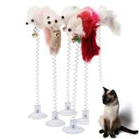 cartoon pet cat toy stick feather rod mouse toy with mini bell cat catcher teaser interactive cat toy kitten cat interactive toy