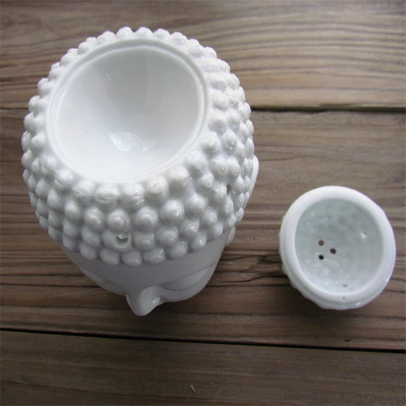 

Ceramic Black White Buddha Head Aromatherapy Oil Burner Aroma Essential Oil Diffuser Tibetan Incense Burner Tealight Holders