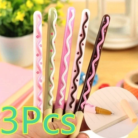 

3 Pcs 0.5mm Korean Cute Kawaii Chocolate Cake Gel Pen Set For Writing Office School Supplies Stationery