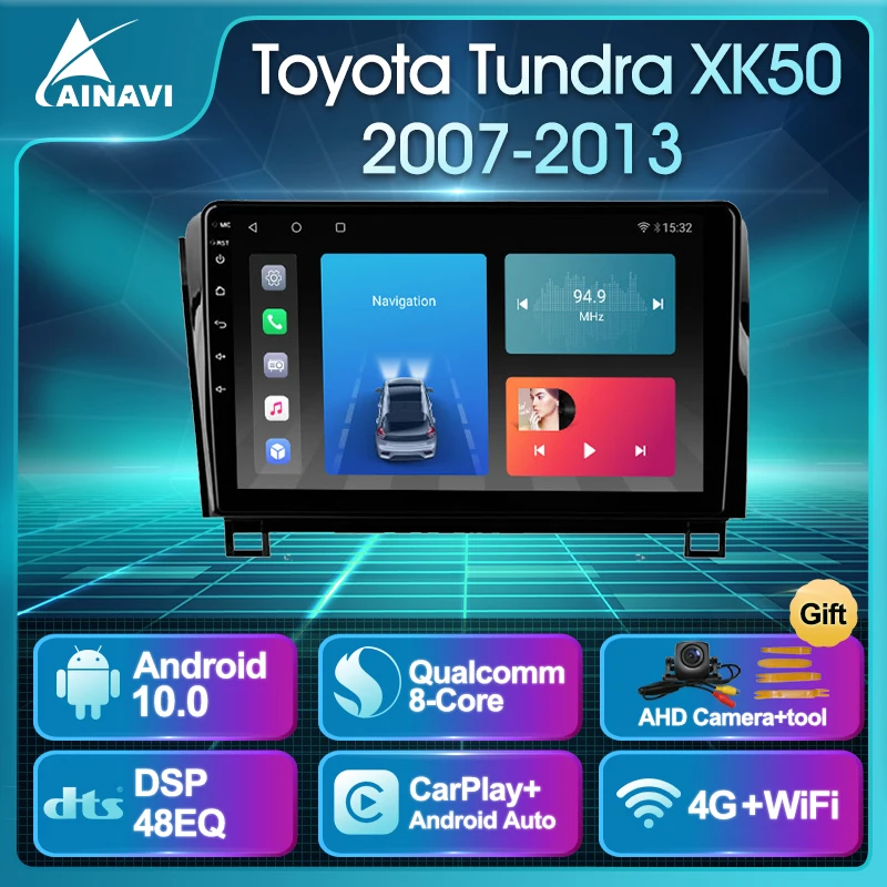 

Car Radio Android10.0 QLED For Toyota Tundra XK50 2007-2013 Sequoia XK60 2008-2017 Auto Stereo Multimedia Player Carplay No 2din