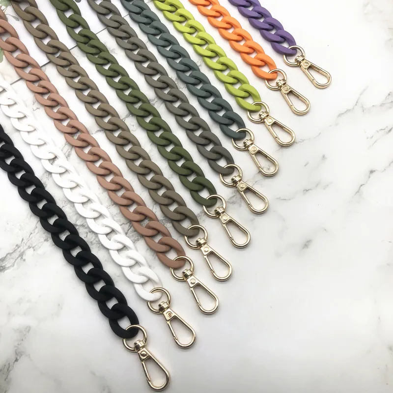 Матовая акриловая цепочка для женских сумок Модный Цветной ремень на плечо