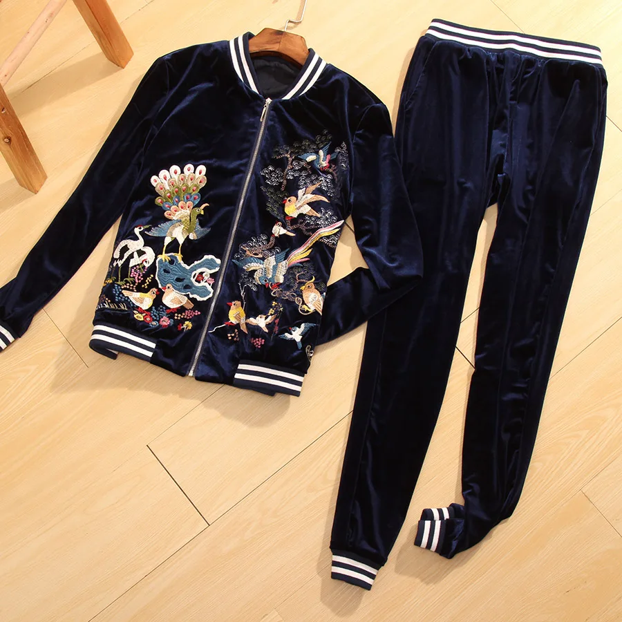 Высокая конец для женщин комплект ювелирных изделий с вышивкой птицы