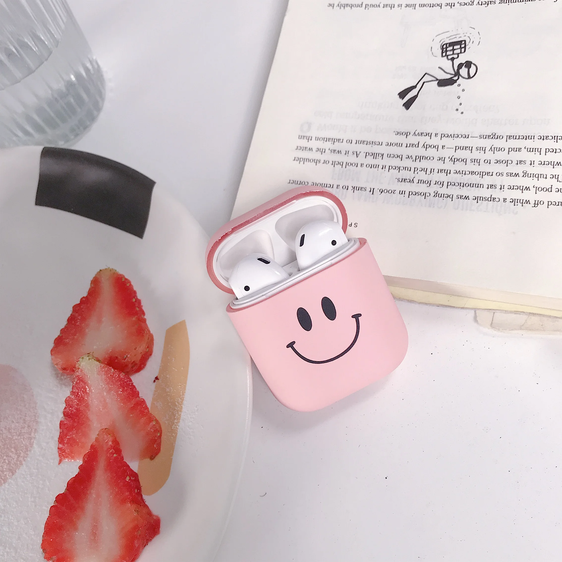 07 Чехол для наушников с милыми мультяшками чехол для Apple AirPods 1 2 Чехол Air Pods Матовый Жесткий ПК розовый протектор для пары аксессуары для кожи - Цвет: 07