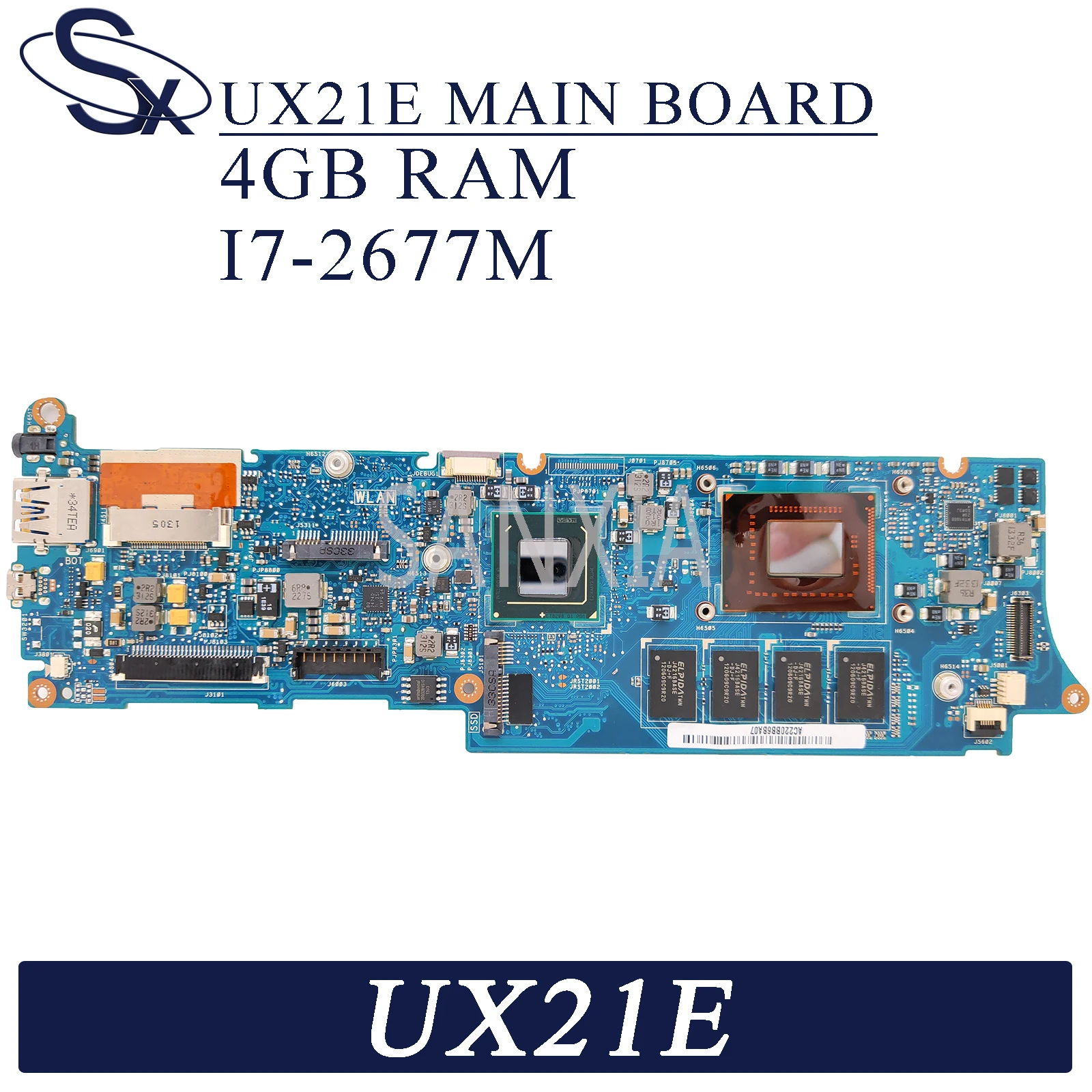 Review KEFU UX21E Laptop motherboard for ASUS UX21E UX21 original mainboard 4GB-RAM I7-2677M