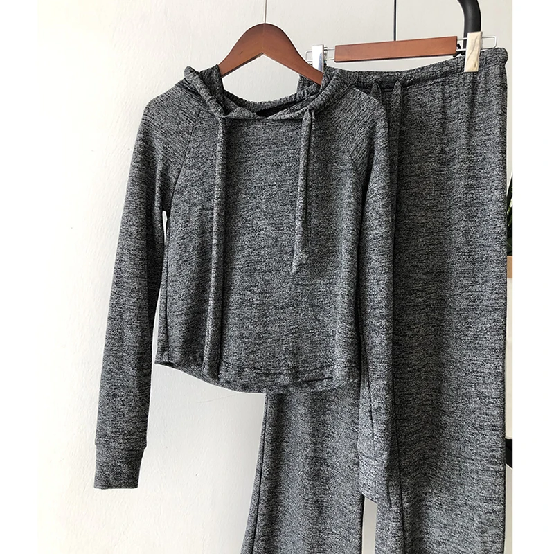 

2 piece set women Spring Casual sports suit female two piece set tracksuit women Running Wide Leg Pants Joggers