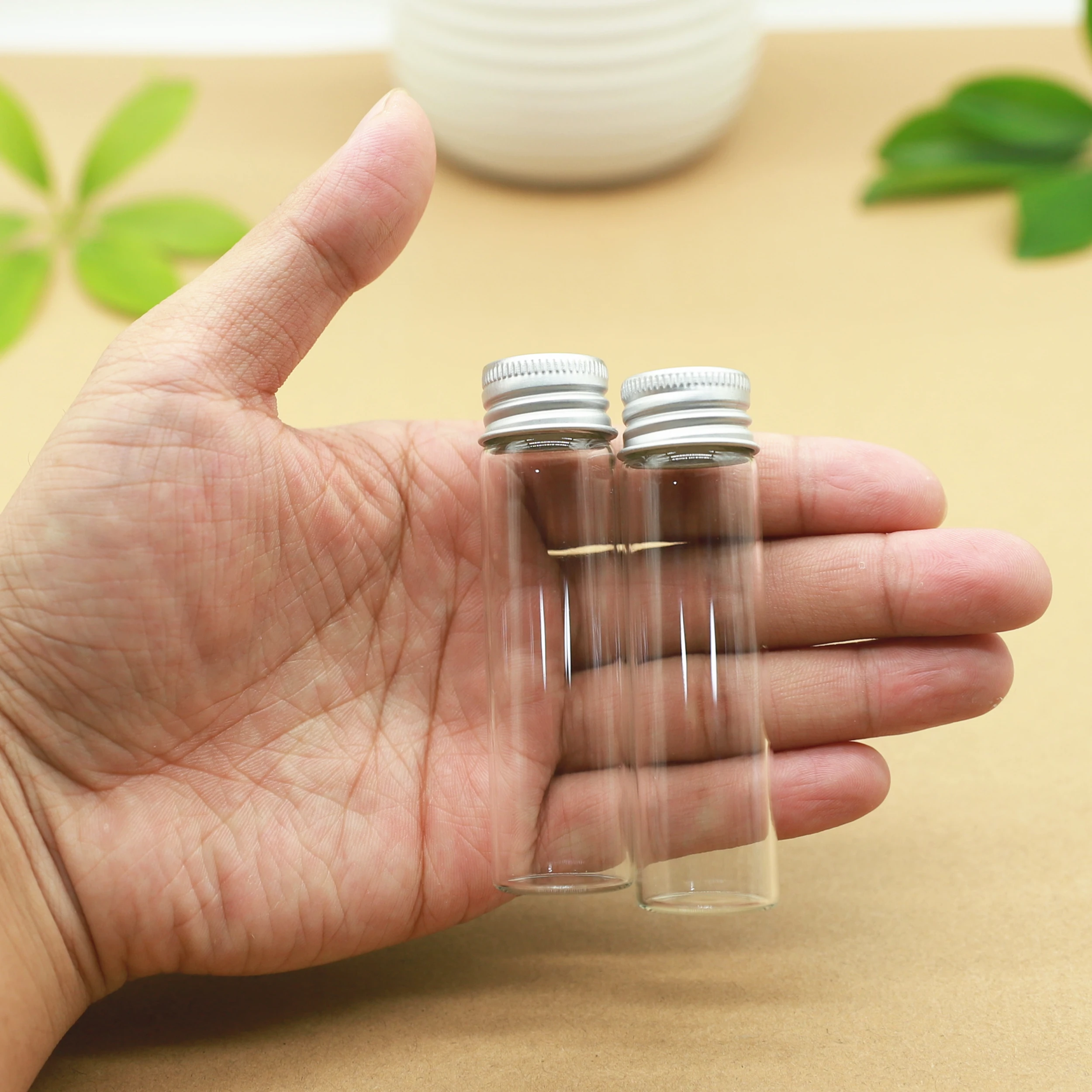 

50pcs/lot 22*80mm 20ml Tiny Glass Bottles storage bottles & jar Glass Small Jars Vials Mini Containers Simple Decorative Bottles