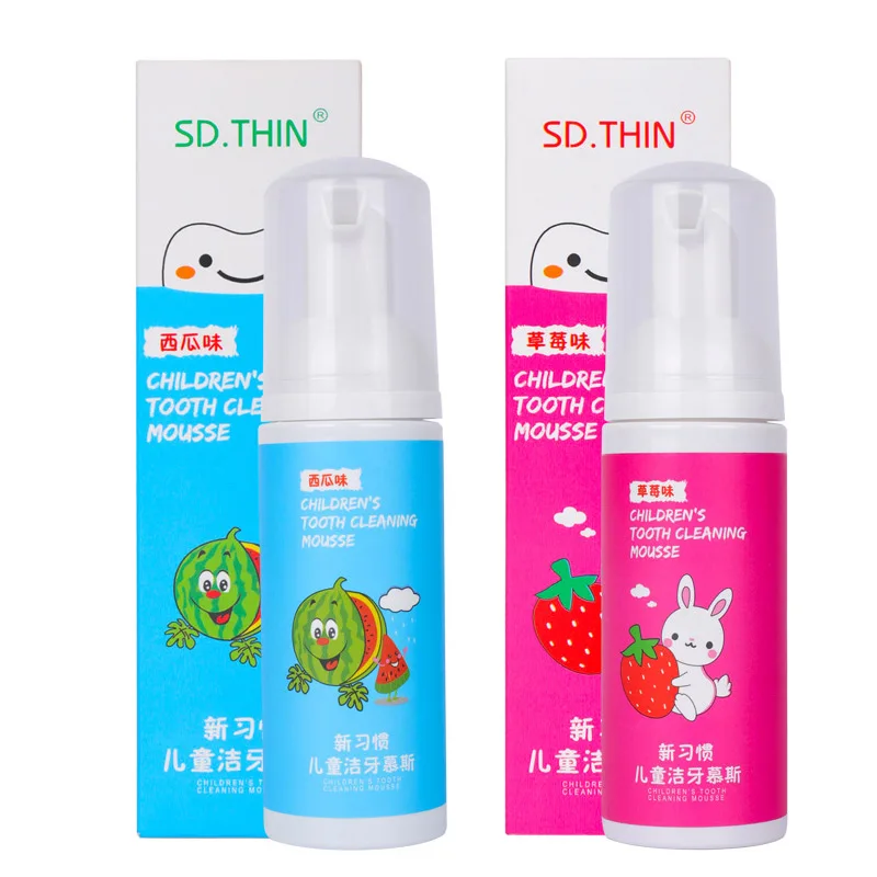 Pasta de dientes de espuma de sand&iacute;a de fresa, 60ml, eliminaci&oacute;n de manchas, limpieza bucal, pasta blanqueadora, Mousse, cuidado Dental-1