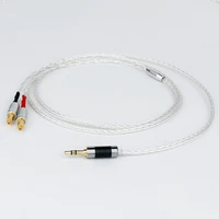 preffair occ silver plated audio headphone earphone wire 3 5mm carbon fiber plug earphone line for sr1540 sony hifi headphone